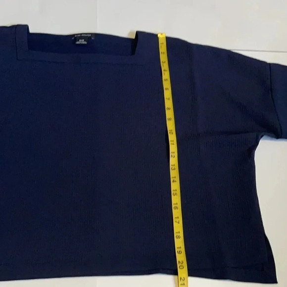 Club Monaco square neck top Navy Relaxed fit Textured Womens XS - Picture 6 of 10